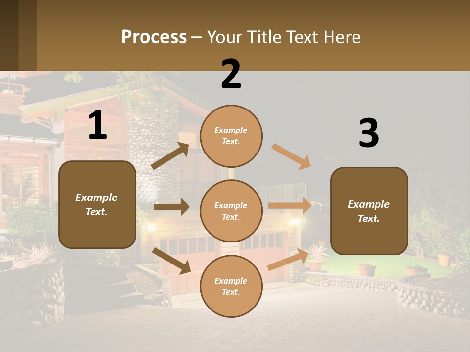 A House Is Lit Up At Night With Lights On PowerPoint Template