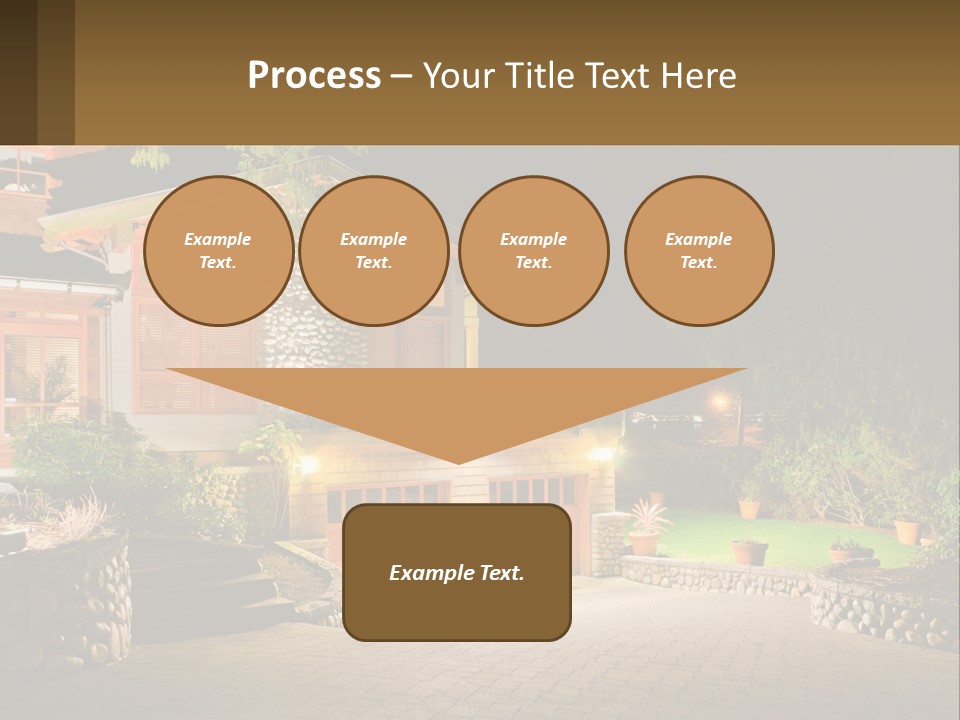 A House Is Lit Up At Night With Lights On PowerPoint Template