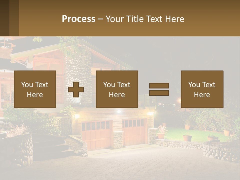 A House Is Lit Up At Night With Lights On PowerPoint Template