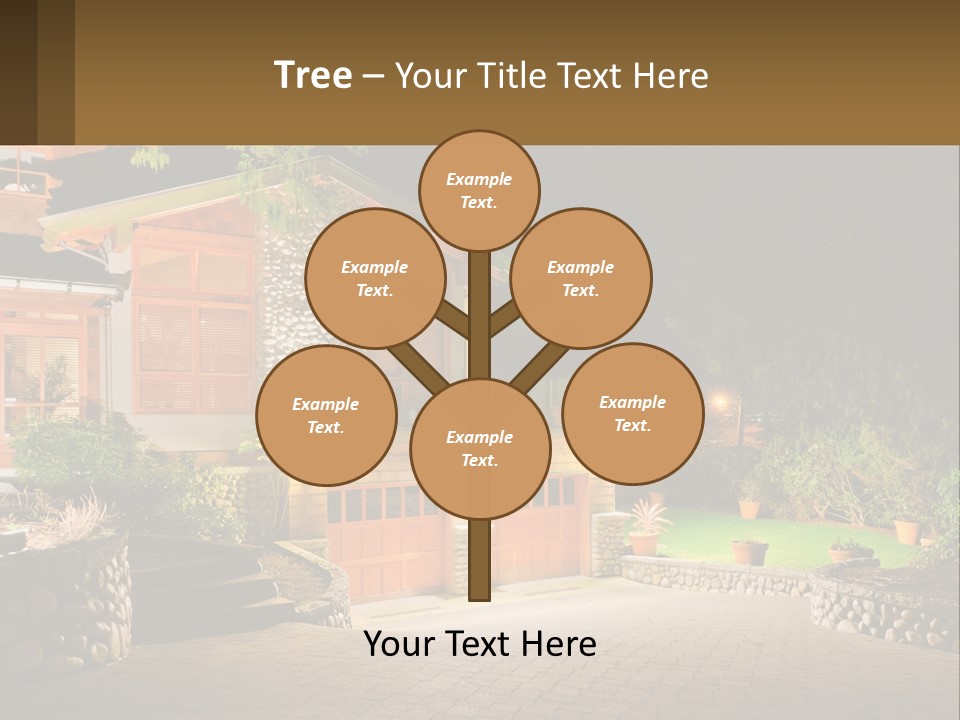 A House Is Lit Up At Night With Lights On PowerPoint Template