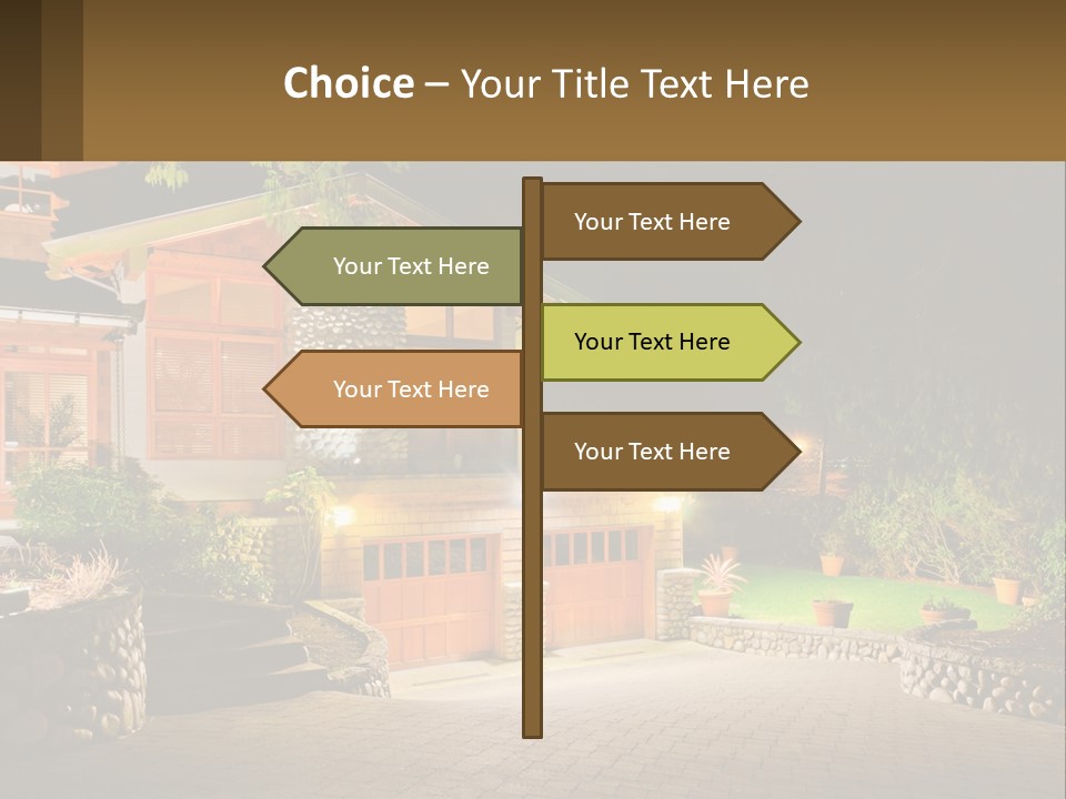 A House Is Lit Up At Night With Lights On PowerPoint Template