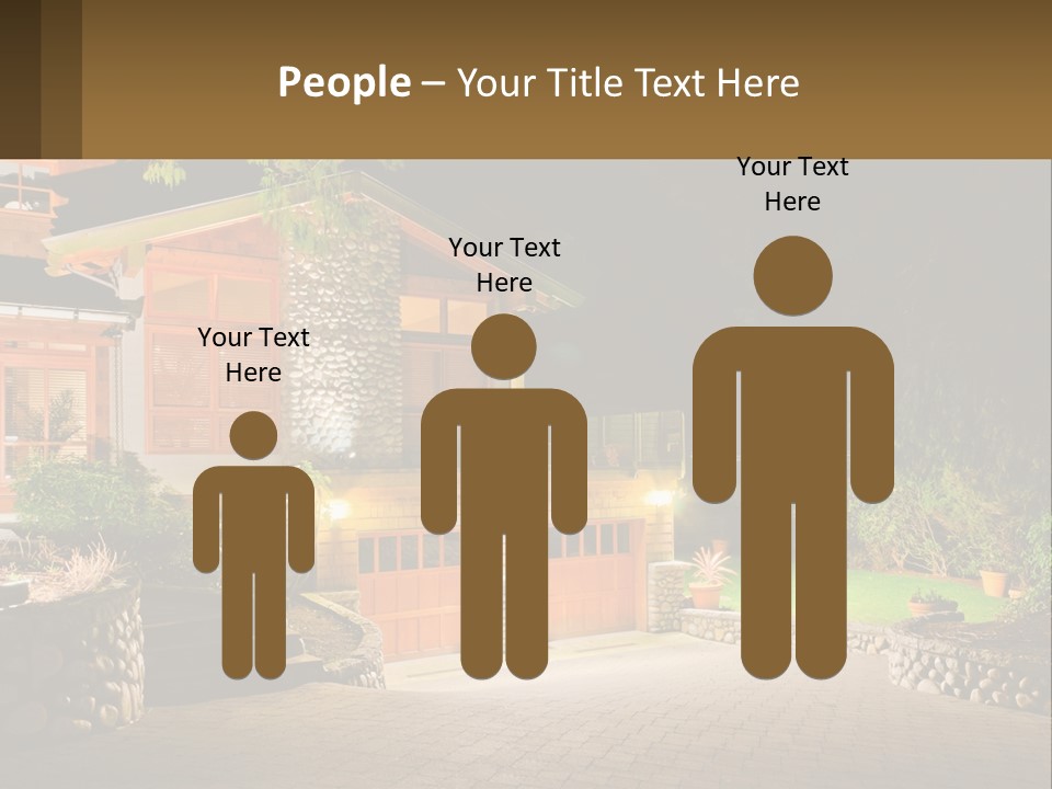 A House Is Lit Up At Night With Lights On PowerPoint Template