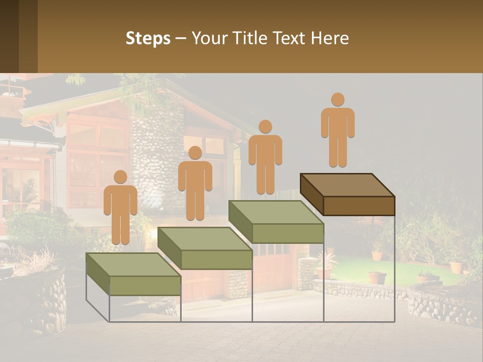 A House Is Lit Up At Night With Lights On PowerPoint Template