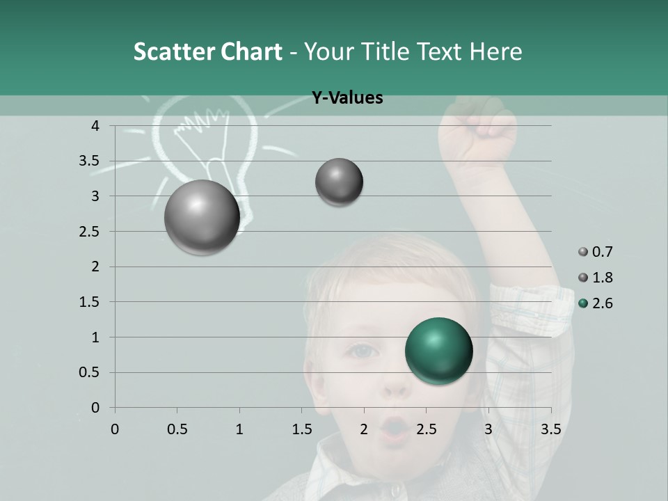 A Young Boy Pointing At A Light Bulb On A Chalkboard PowerPoint Template