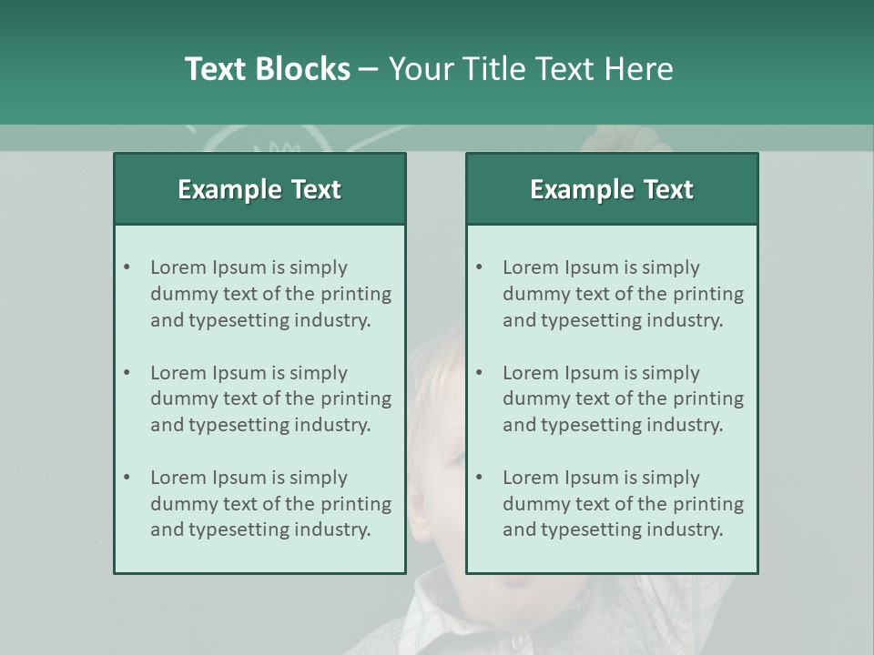 A Young Boy Pointing At A Light Bulb On A Chalkboard PowerPoint Template