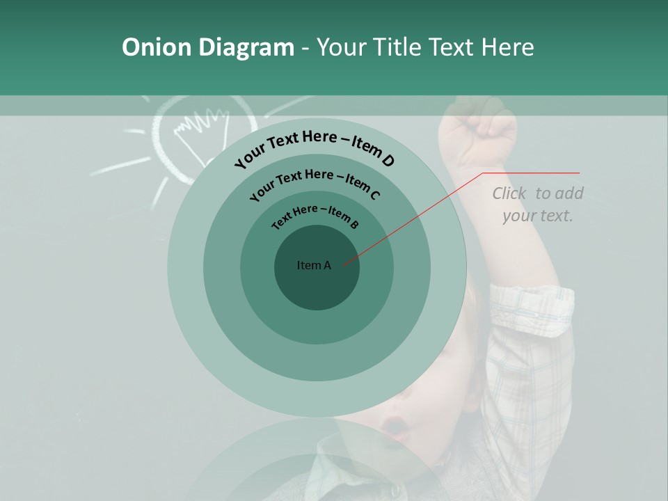 A Young Boy Pointing At A Light Bulb On A Chalkboard PowerPoint Template