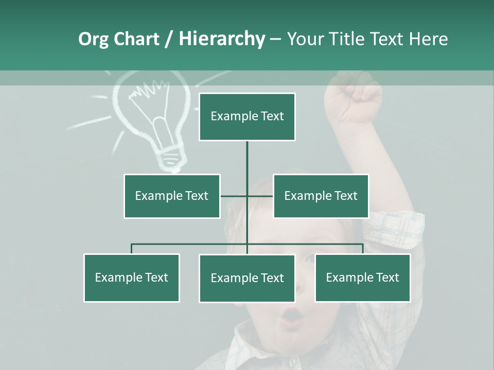 A Young Boy Pointing At A Light Bulb On A Chalkboard PowerPoint Template