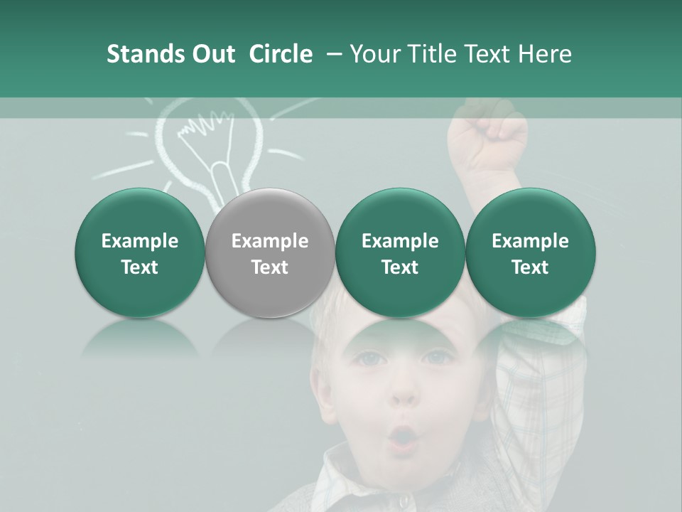 A Young Boy Pointing At A Light Bulb On A Chalkboard PowerPoint Template