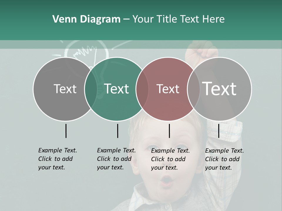 A Young Boy Pointing At A Light Bulb On A Chalkboard PowerPoint Template