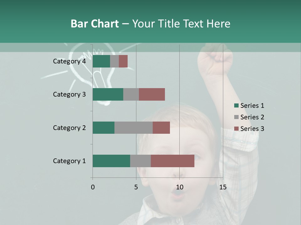 A Young Boy Pointing At A Light Bulb On A Chalkboard PowerPoint Template