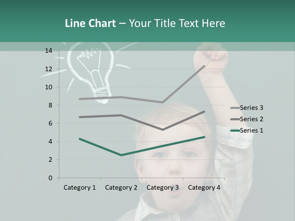 A Young Boy Pointing At A Light Bulb On A Chalkboard PowerPoint Template