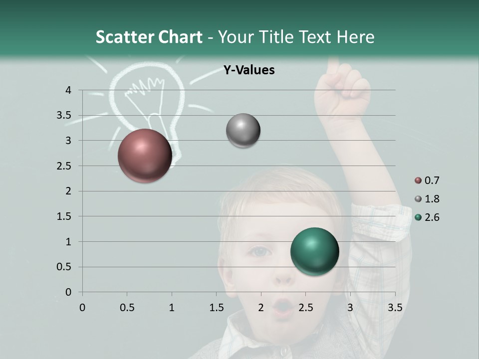 A Young Boy Pointing At A Light Bulb On A Chalkboard PowerPoint Template