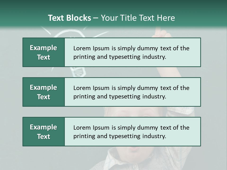 A Young Boy Pointing At A Light Bulb On A Chalkboard PowerPoint Template