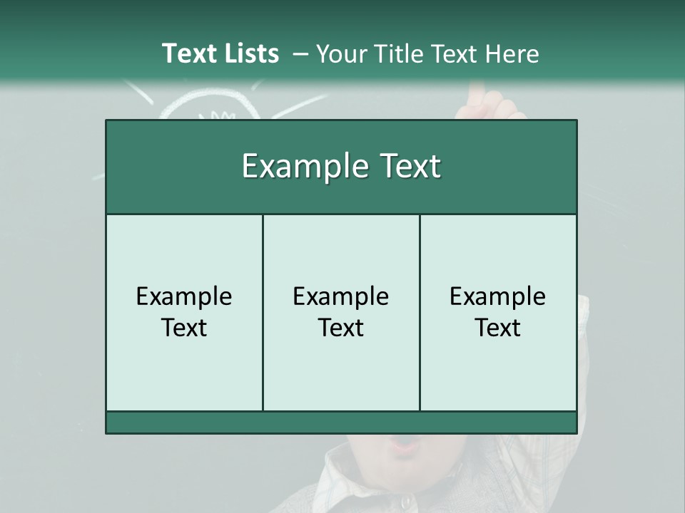 A Young Boy Pointing At A Light Bulb On A Chalkboard PowerPoint Template