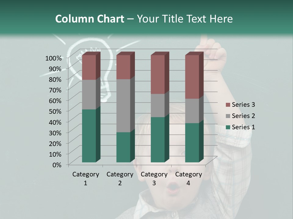 A Young Boy Pointing At A Light Bulb On A Chalkboard PowerPoint Template