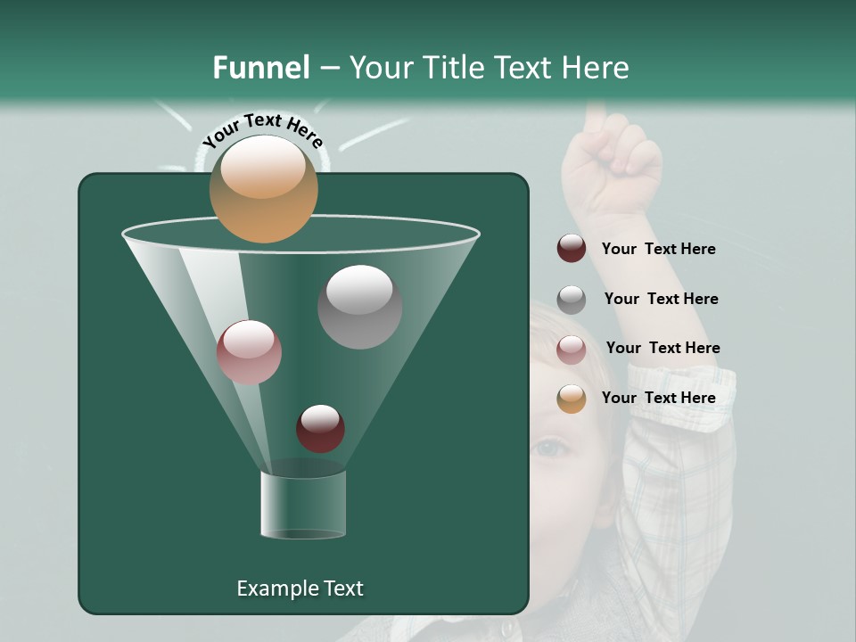 A Young Boy Pointing At A Light Bulb On A Chalkboard PowerPoint Template