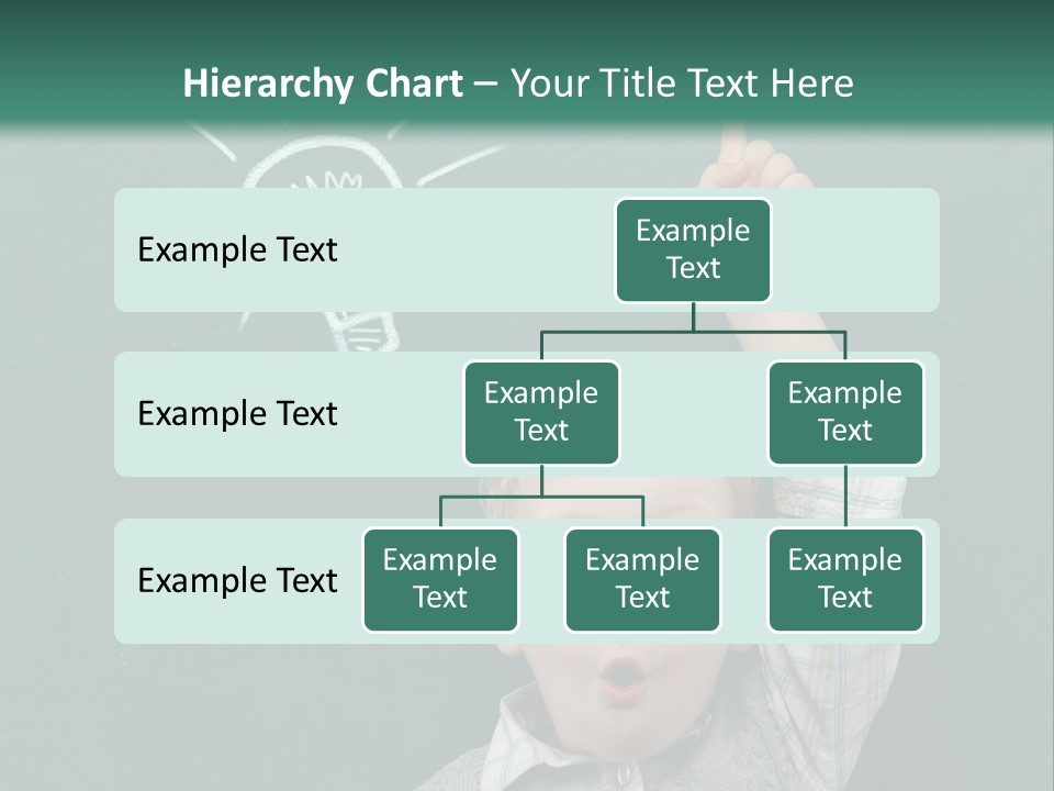 A Young Boy Pointing At A Light Bulb On A Chalkboard PowerPoint Template