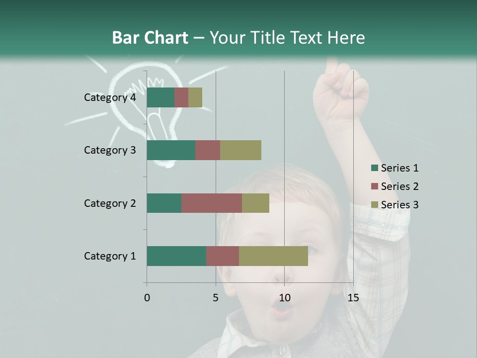 A Young Boy Pointing At A Light Bulb On A Chalkboard PowerPoint Template