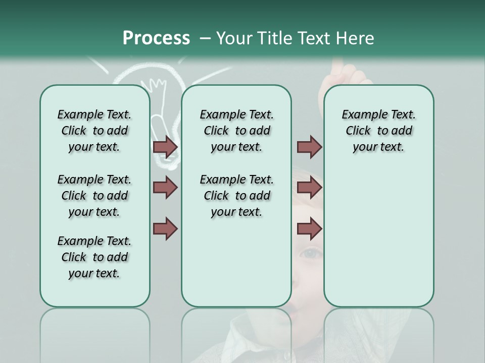 A Young Boy Pointing At A Light Bulb On A Chalkboard PowerPoint Template