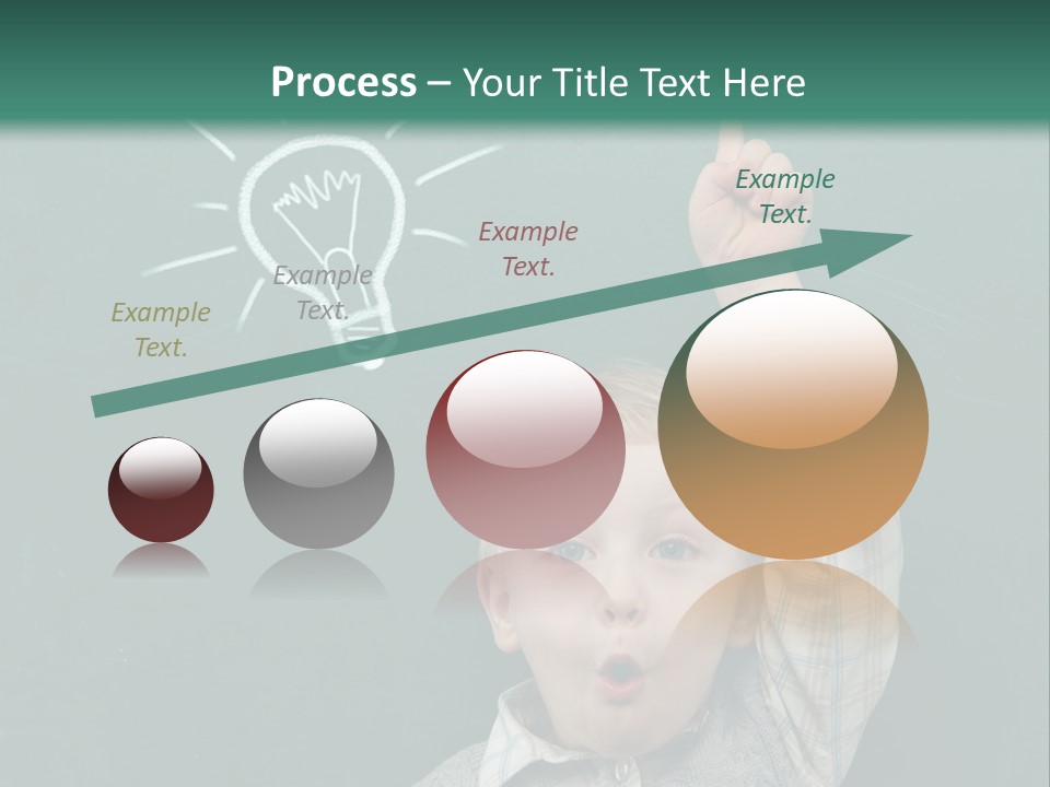 A Young Boy Pointing At A Light Bulb On A Chalkboard PowerPoint Template