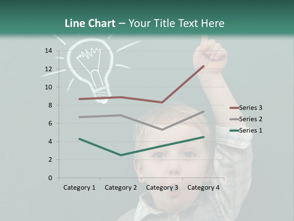 A Young Boy Pointing At A Light Bulb On A Chalkboard PowerPoint Template