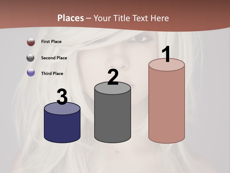 A Woman With Long Blonde Hair Is Posing For A Picture PowerPoint Template