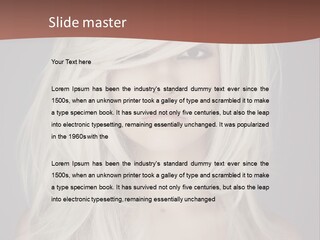 A Woman With Long Blonde Hair Is Posing For A Picture PowerPoint Template