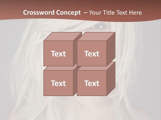 A Woman With Long Blonde Hair Is Posing For A Picture PowerPoint Template
