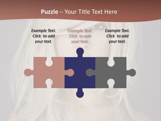 A Woman With Long Blonde Hair Is Posing For A Picture PowerPoint Template