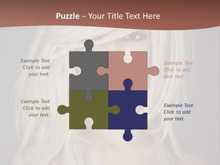 A Woman With Long Blonde Hair Is Posing For A Picture PowerPoint Template