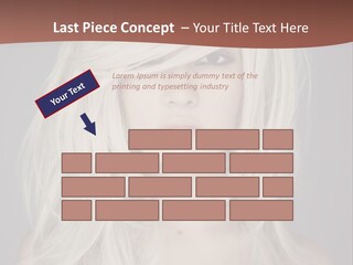 A Woman With Long Blonde Hair Is Posing For A Picture PowerPoint Template