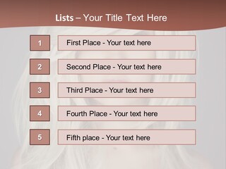 A Woman With Long Blonde Hair Is Posing For A Picture PowerPoint Template