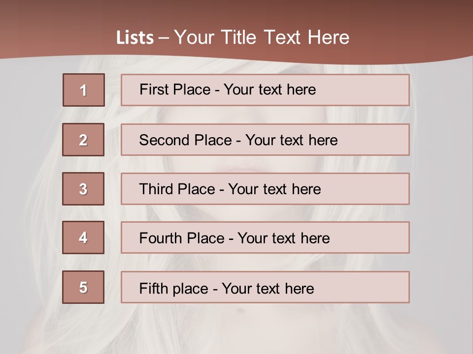 A Woman With Long Blonde Hair Is Posing For A Picture PowerPoint Template
