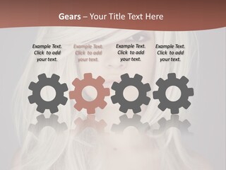 A Woman With Long Blonde Hair Is Posing For A Picture PowerPoint Template