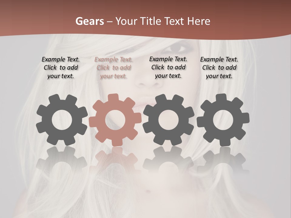 A Woman With Long Blonde Hair Is Posing For A Picture PowerPoint Template