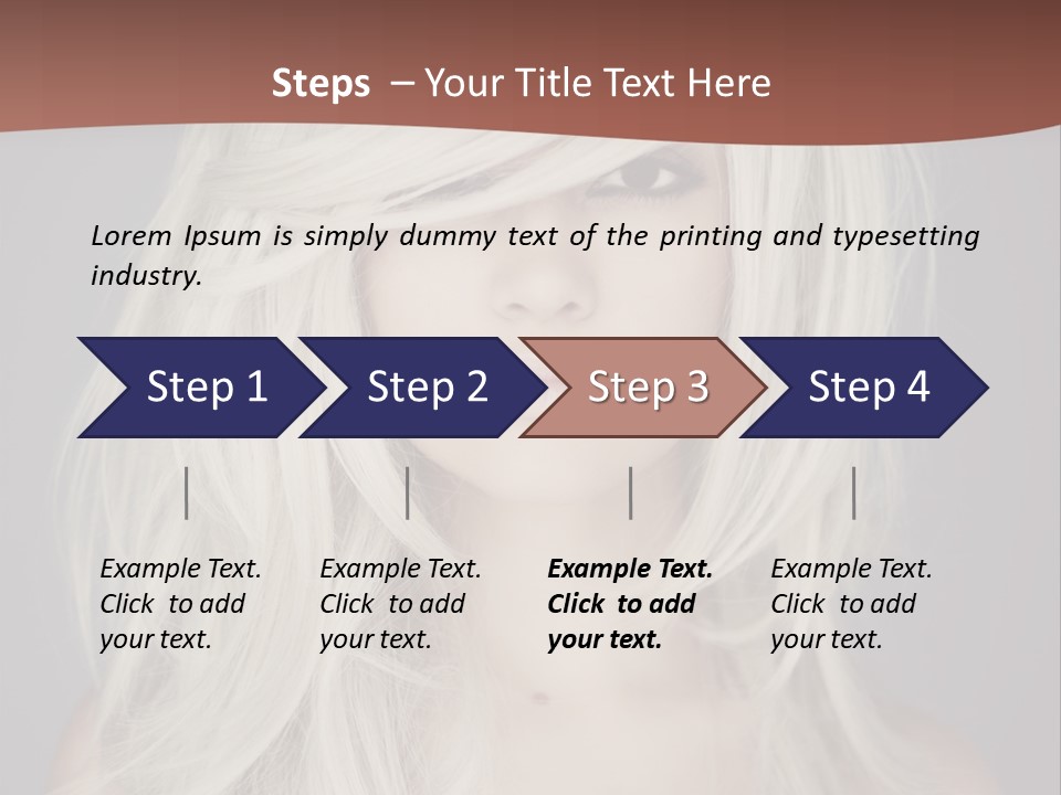 A Woman With Long Blonde Hair Is Posing For A Picture PowerPoint Template