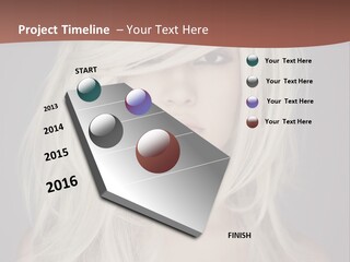 A Woman With Long Blonde Hair Is Posing For A Picture PowerPoint Template