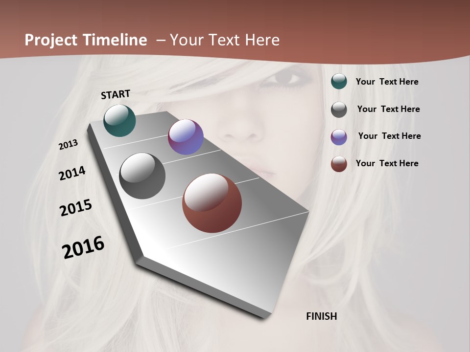 A Woman With Long Blonde Hair Is Posing For A Picture PowerPoint Template