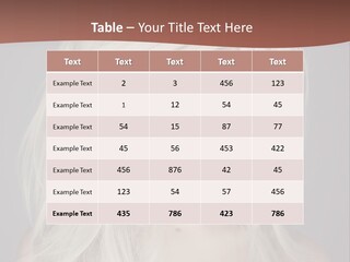 A Woman With Long Blonde Hair Is Posing For A Picture PowerPoint Template