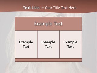 A Woman With Long Blonde Hair Is Posing For A Picture PowerPoint Template