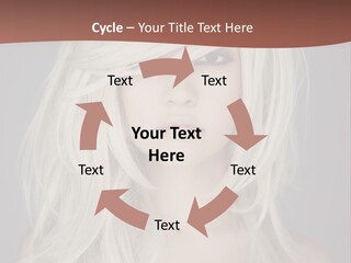 A Woman With Long Blonde Hair Is Posing For A Picture PowerPoint Template