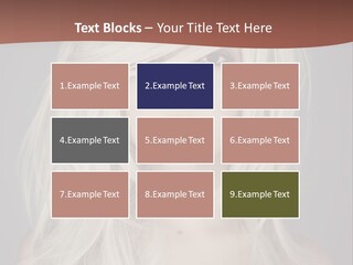 A Woman With Long Blonde Hair Is Posing For A Picture PowerPoint Template