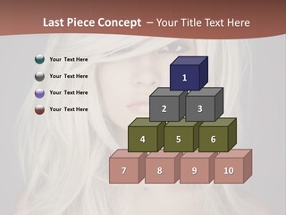 A Woman With Long Blonde Hair Is Posing For A Picture PowerPoint Template