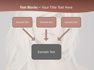 A Woman With Long Blonde Hair Is Posing For A Picture PowerPoint Template