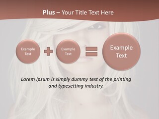 A Woman With Long Blonde Hair Is Posing For A Picture PowerPoint Template
