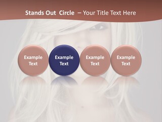 A Woman With Long Blonde Hair Is Posing For A Picture PowerPoint Template