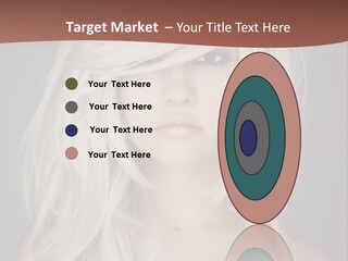 A Woman With Long Blonde Hair Is Posing For A Picture PowerPoint Template
