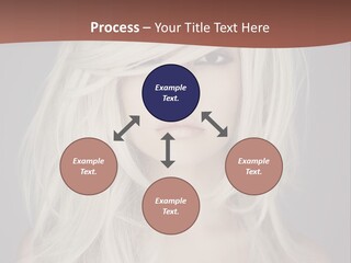 A Woman With Long Blonde Hair Is Posing For A Picture PowerPoint Template