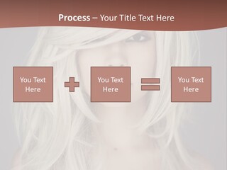 A Woman With Long Blonde Hair Is Posing For A Picture PowerPoint Template
