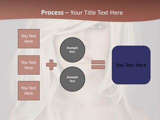 A Woman With Long Blonde Hair Is Posing For A Picture PowerPoint Template